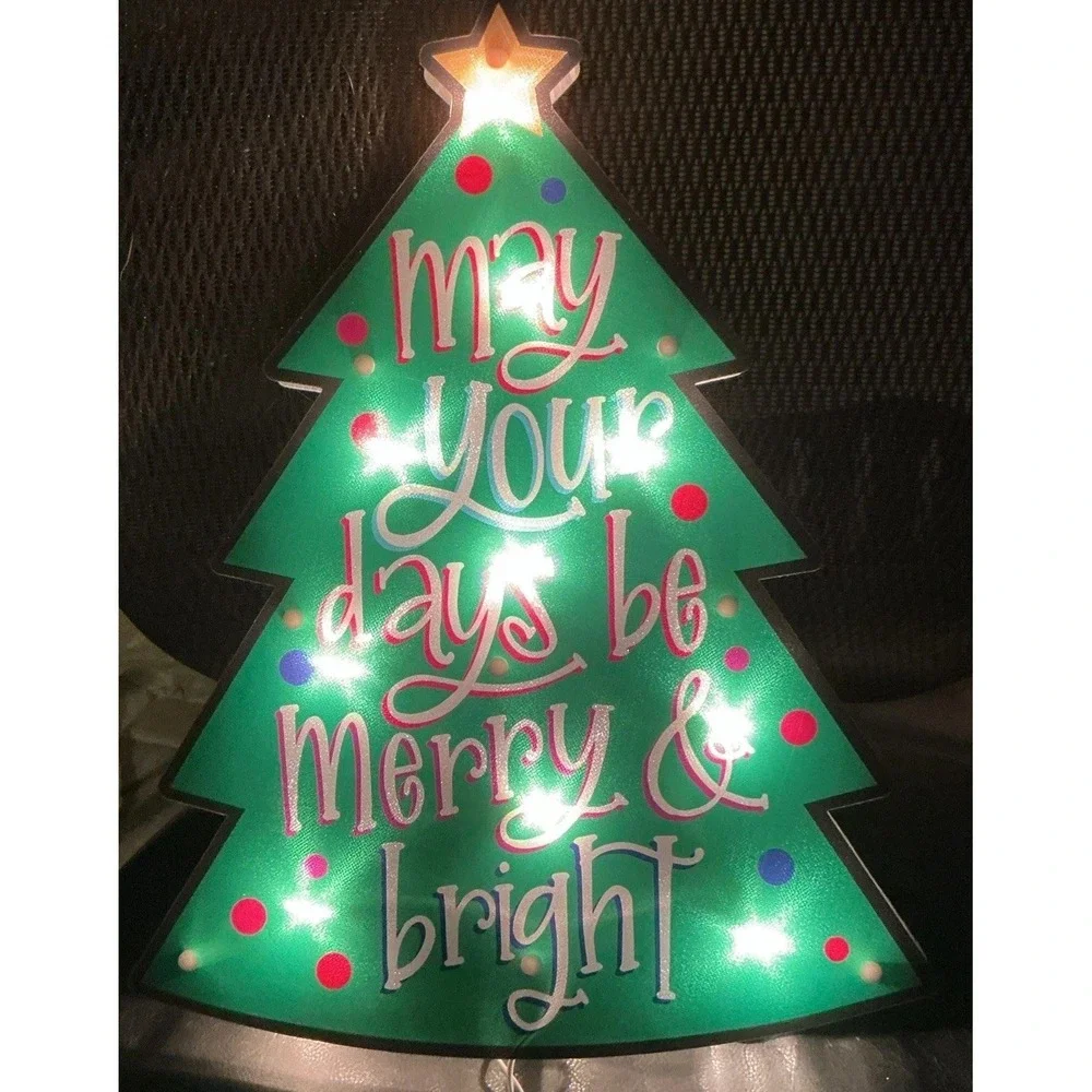 Holiday Time‎ Shimmer Tree Widow Christmas Window Decoration, Light Up